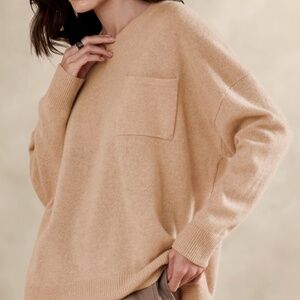 Banana republic large caro oversized lightweight cashmere sweater M blush pink